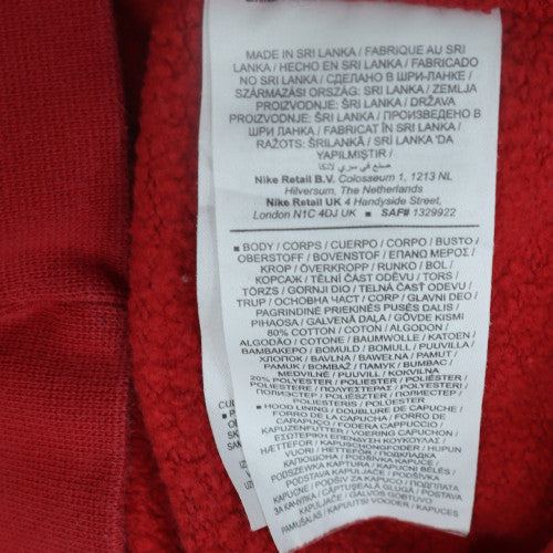 Nike Men's Red Pullover Hoodie XS Regular Fit Fleece Sweatshirt