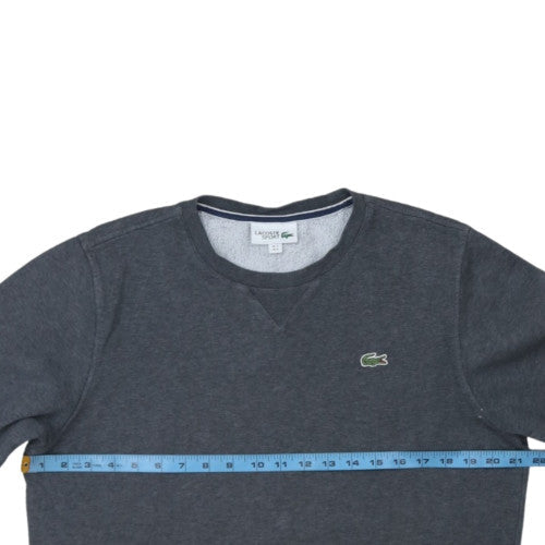 Lacoste Sport Men's Grey Cotton Blend Crew Neck Sweatshirt M