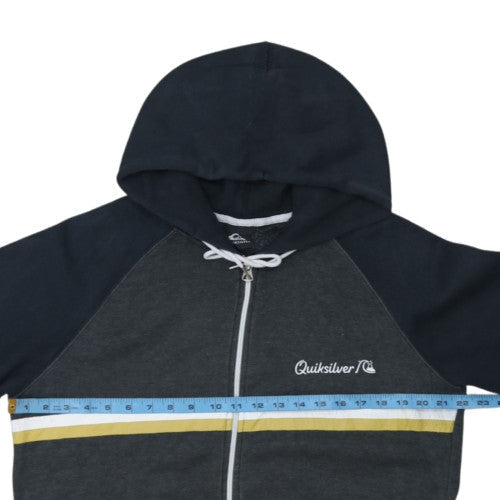 Quiksilver Men’s Grey Full Zip Hoodie Size M Regular Fit Surf Style