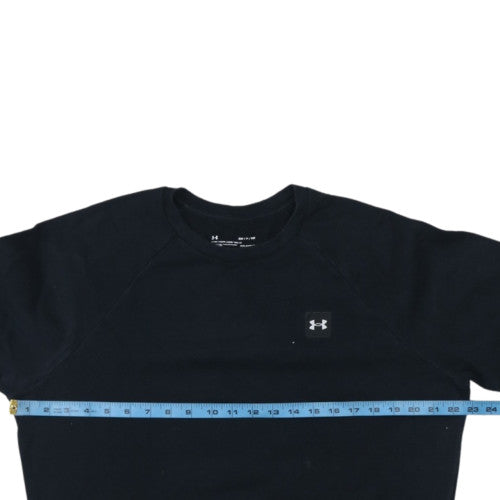 Under Armour Mens Black Small Crew Neck Sweatshirt ColdGear Loose Fit