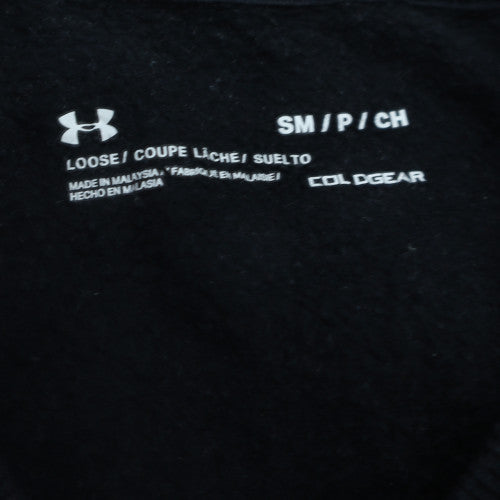 Under Armour Mens Black Small Crew Neck Sweatshirt ColdGear Loose Fit