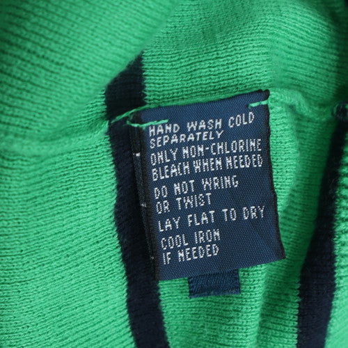 Ralph Lauren Men’s Green Striped Cotton Crew Neck Jumper XL