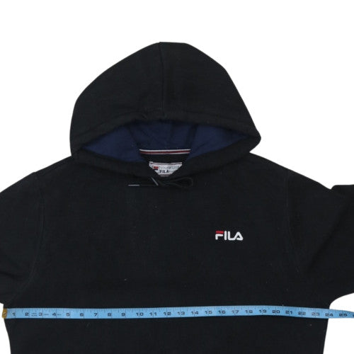 Fila White Line Men's Black Hoodie Size L Cotton Blend Pullover