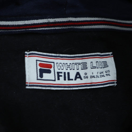 Fila White Line Men's Black Hoodie Size L Cotton Blend Pullover