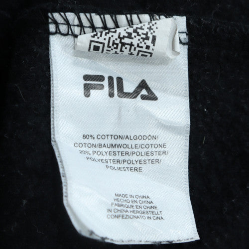 Fila White Line Men's Black Hoodie Size L Cotton Blend Pullover