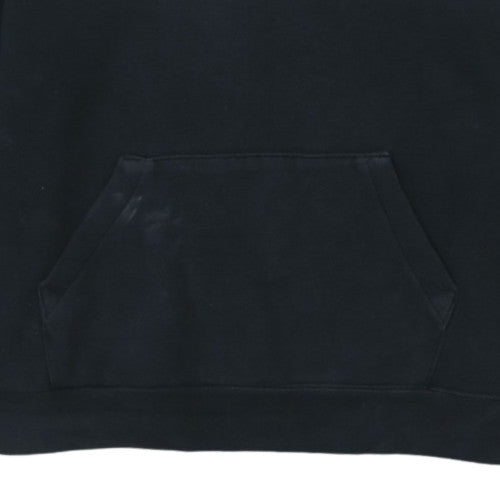 Nike Women Black Pullover Hoodie M Hooded Raglan Sleeve Logo Sweatshirt