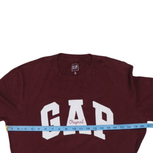 GAP Mens Red Long Sleeve Logo Crew Neck T-Shirt Size M