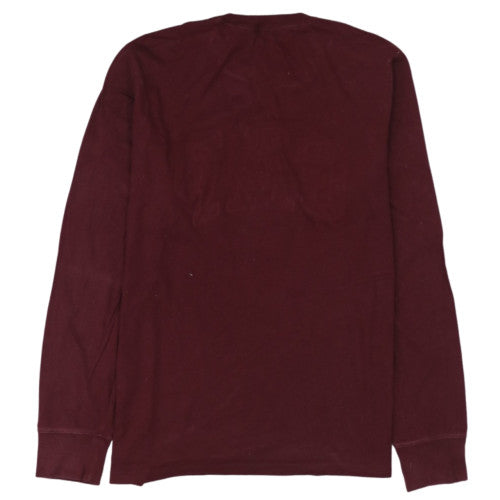 GAP Mens Red Long Sleeve Logo Crew Neck T-Shirt Size M