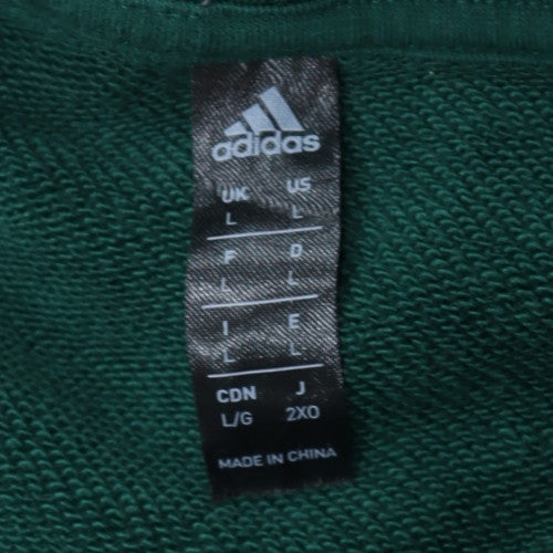 Adidas Mens Green Celtic FC Pullover Hoodie L Cotton Blend