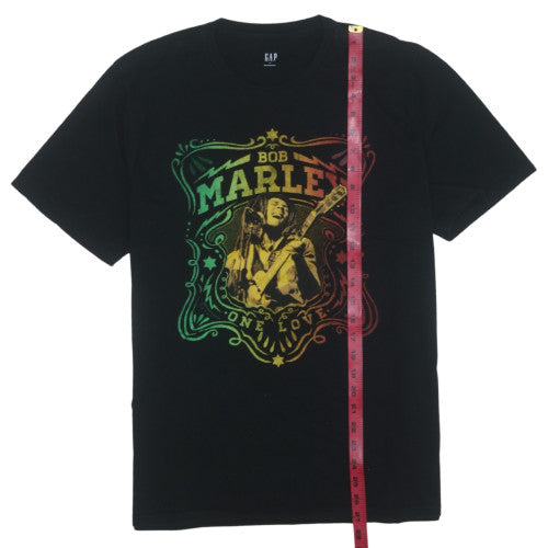 GAP Men's Black Bob Marley One Love Music Graphic T-Shirt XL