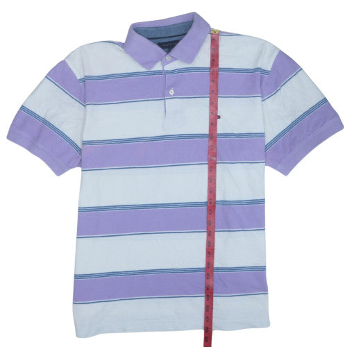 Tommy Hilfiger Men's Purple Striped Cotton Polo Shirt XL