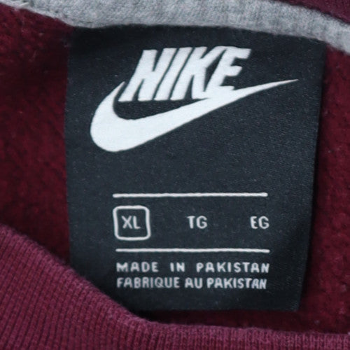 Nike Men's Burgundy Crew Neck Sweatshirt XL Cotton Blend Classic Style