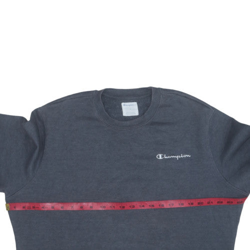 Champion Men's Grey Pullover Sweatshirt L Logo Crew Neck