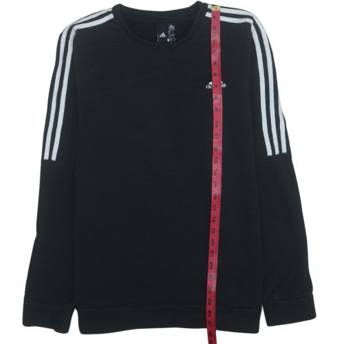 Adidas Men's Black L Pullover Sweatshirt Fleece Crew Neck Regular Fit