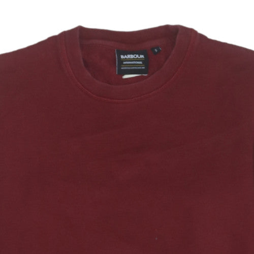 Barbour International Mens Red Crew Neck Pullover Sweatshirt Size S