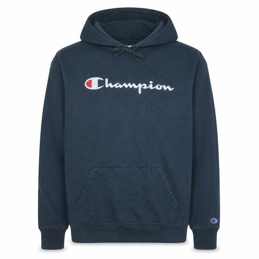 Champion Men's Blue Pullover Hoodie XL Logo Fleece Sweatshirt