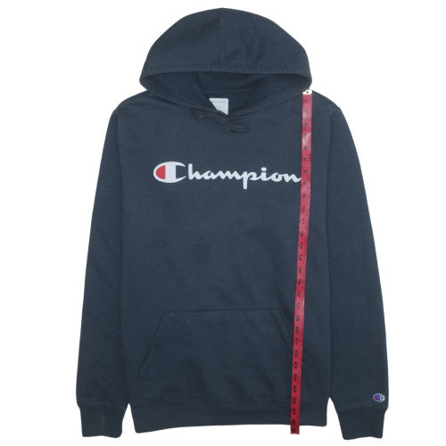 Champion Men's Blue Pullover Hoodie XL Logo Fleece Sweatshirt