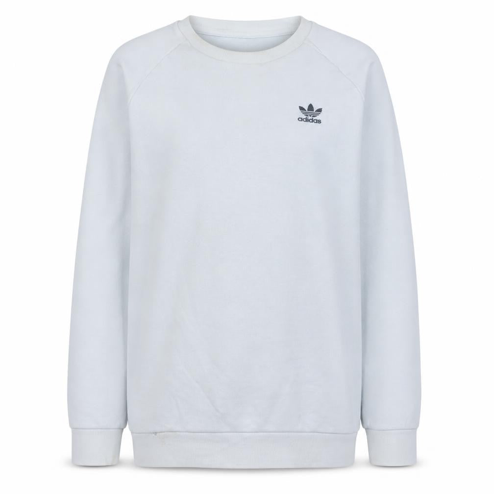 Adidas Women White Small Crew Neck Long Sleeve Sweatshirt