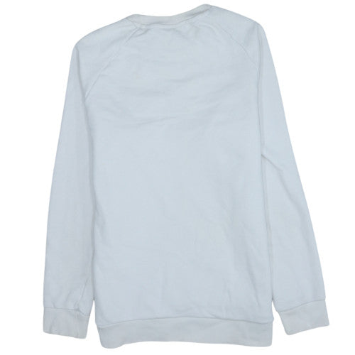 Adidas Women White Small Crew Neck Long Sleeve Sweatshirt