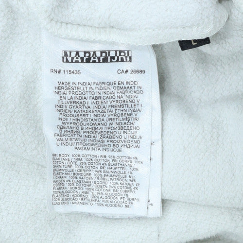 Napapijri Men's White Crew Neck Sweatshirt Size M Regular Fit