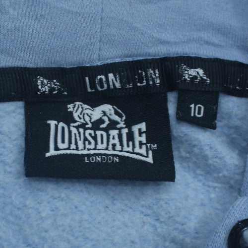 Lonsdale London Womens Blue Pullover Hoodie Size 10 Cotton Blend