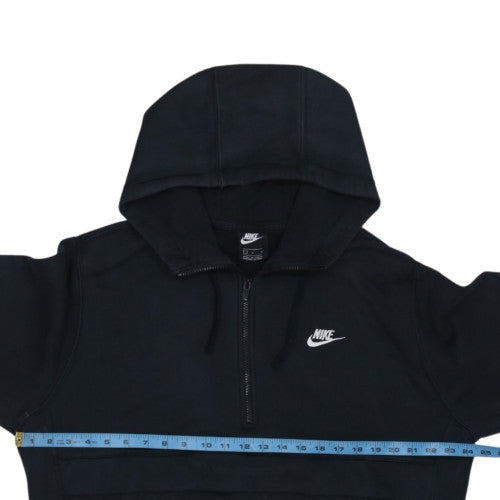 Nike Womens Black 1/2 Zip Hoodie Size L Cotton Blend Pullover