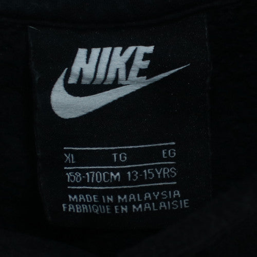 Nike Boys Black Pullover Hoodie XL 13-15 Years Fleece Logo Sweatshirt