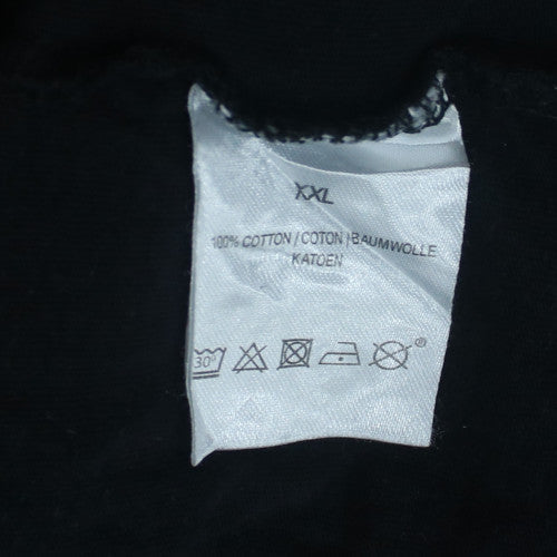 Lotto Men's Black XXL Crew Neck Cotton Graphic T-Shirt
