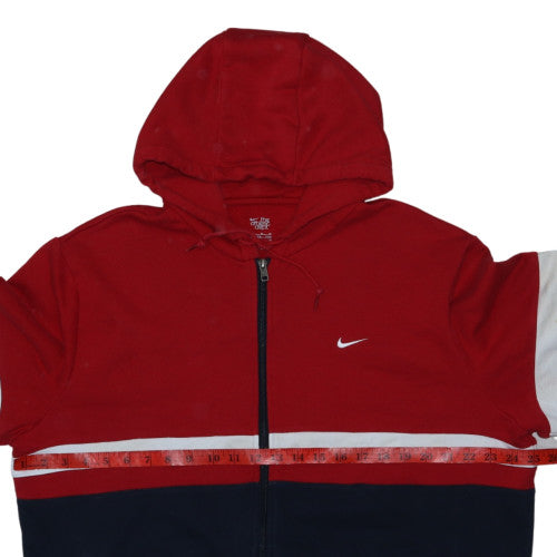 Nike Men's Red Full Zip Hoodie Sweatshirt XL Sports Fleece