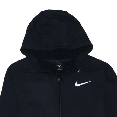 Nike Womens Black Full Zip Dri-Fit Hoodie L Polyester Viscose