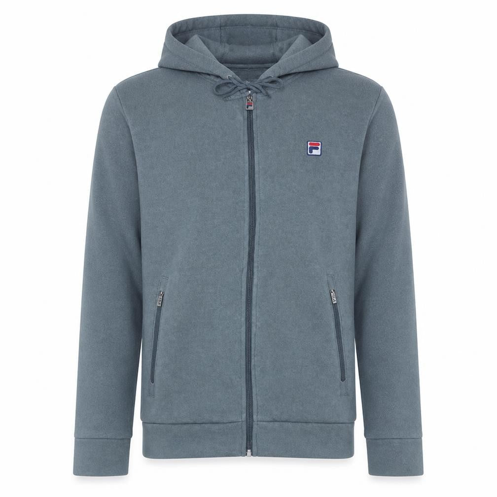 Fila Mens Grey XS Full Zip Hoodie Sweatshirt with Logo