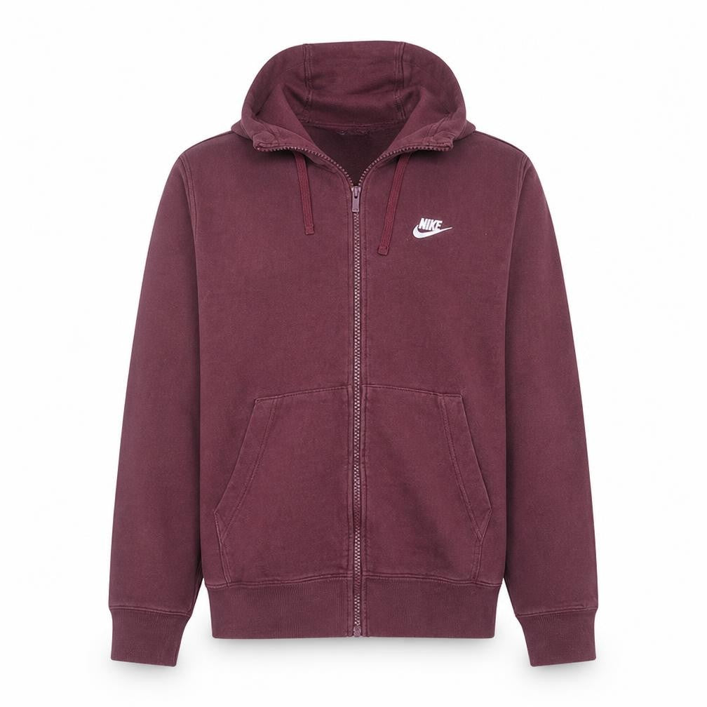 Nike Women's Burgundy Full Zip Hoodie Small Cotton Blend