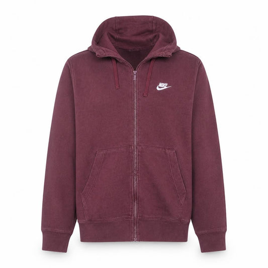 Nike Women's Burgundy Full Zip Hoodie Small Cotton Blend