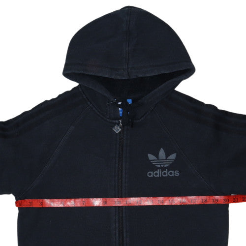 Adidas Women's Black XS Full Zip Hoodie with Logo Detail