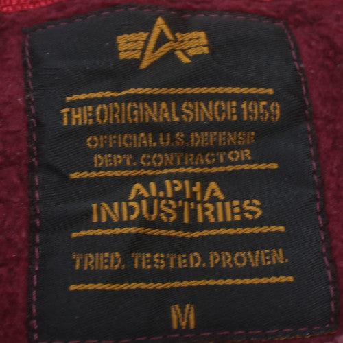 Alpha Industries Women’s Burgundy NASA Sweatshirt Medium Gold Logo