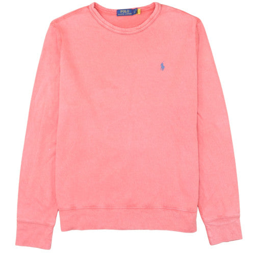 Polo Ralph Lauren Women Pink Cotton Crew Neck Sweatshirt L