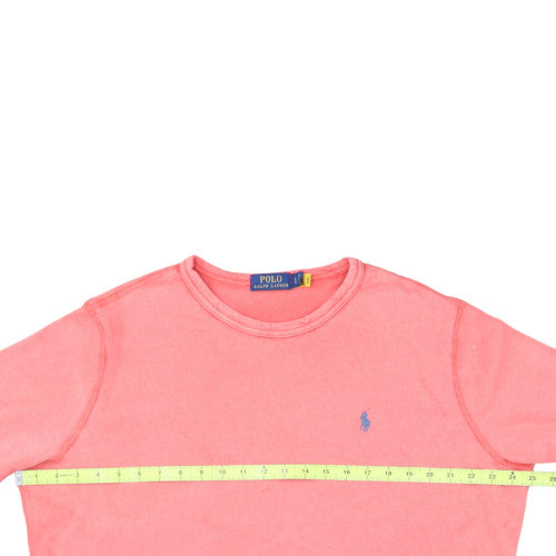 Polo Ralph Lauren Women Pink Cotton Crew Neck Sweatshirt L