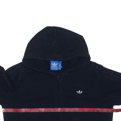 Adidas Mens Black Full Zip Hoodie 2XL Logo Cotton Blend Casual