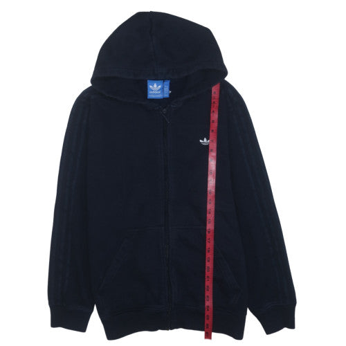 Adidas Mens Black Full Zip Hoodie 2XL Logo Cotton Blend Casual