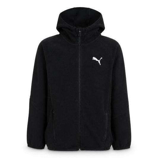Puma Boys Black Full Zip Hoodie 13-14 Years Fleece Athletic Sweatshirt