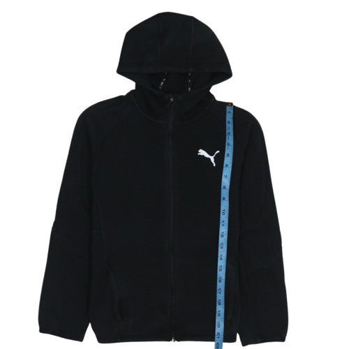 Puma Boys Black Full Zip Hoodie 13-14 Years Fleece Athletic Sweatshirt