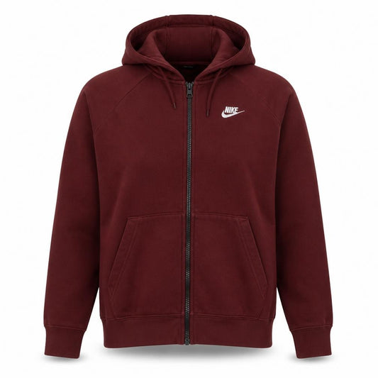 Nike Women’s Burgundy Full Zip Hoodie Size L Cotton Blend