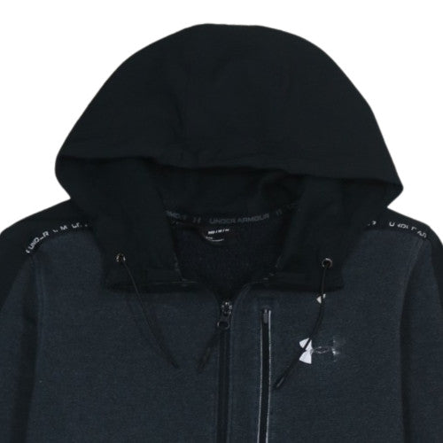 Under Armour Mens Black Full Zip Hoodie Size M Loose Fit Sportswear