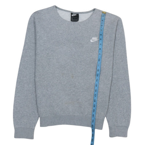 Nike Women Grey Small Pullover Sweatshirt Cotton Blend