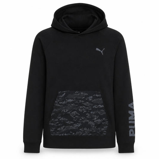 Puma Women's Black Small Pullover Hoodie with Logo Design