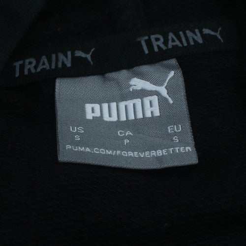 Puma Women's Black Small Pullover Hoodie with Logo Design