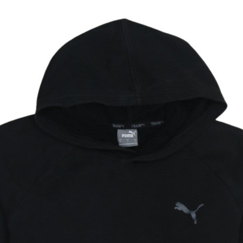 Puma Women's Black Small Pullover Hoodie with Logo Design