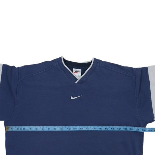 Nike Boys Blue XL Pullover Sweatshirt V-Neck Fleece Cotton Blend