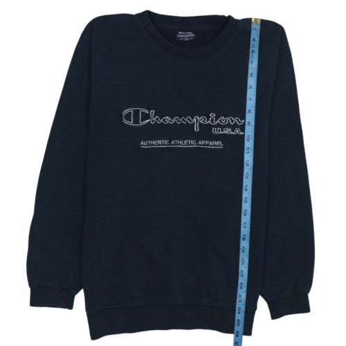 Champion Men's Blue L Pullover Sweatshirt Embroidered Logo Crew Neck
