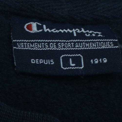 Champion Men's Blue L Pullover Sweatshirt Embroidered Logo Crew Neck